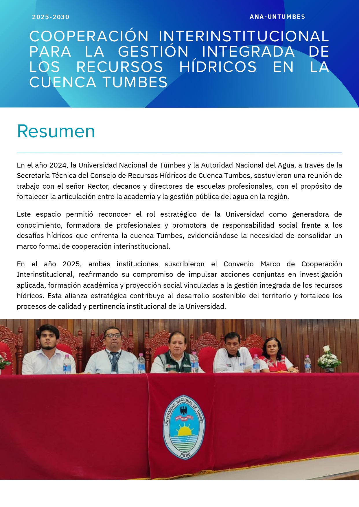 AVANCES Y PERSPECTIVAS DE LA UNTUMBES Y ANA 